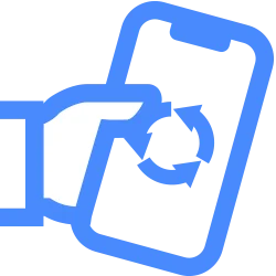 cellMedics-icons-preowned icon of a hand holding a phone